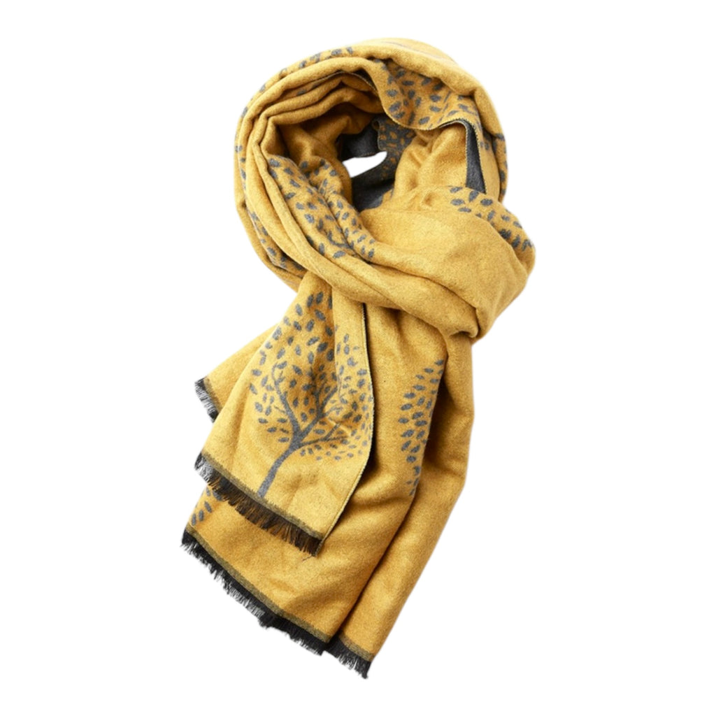 Mustard Tree of Life Reversible Scarf