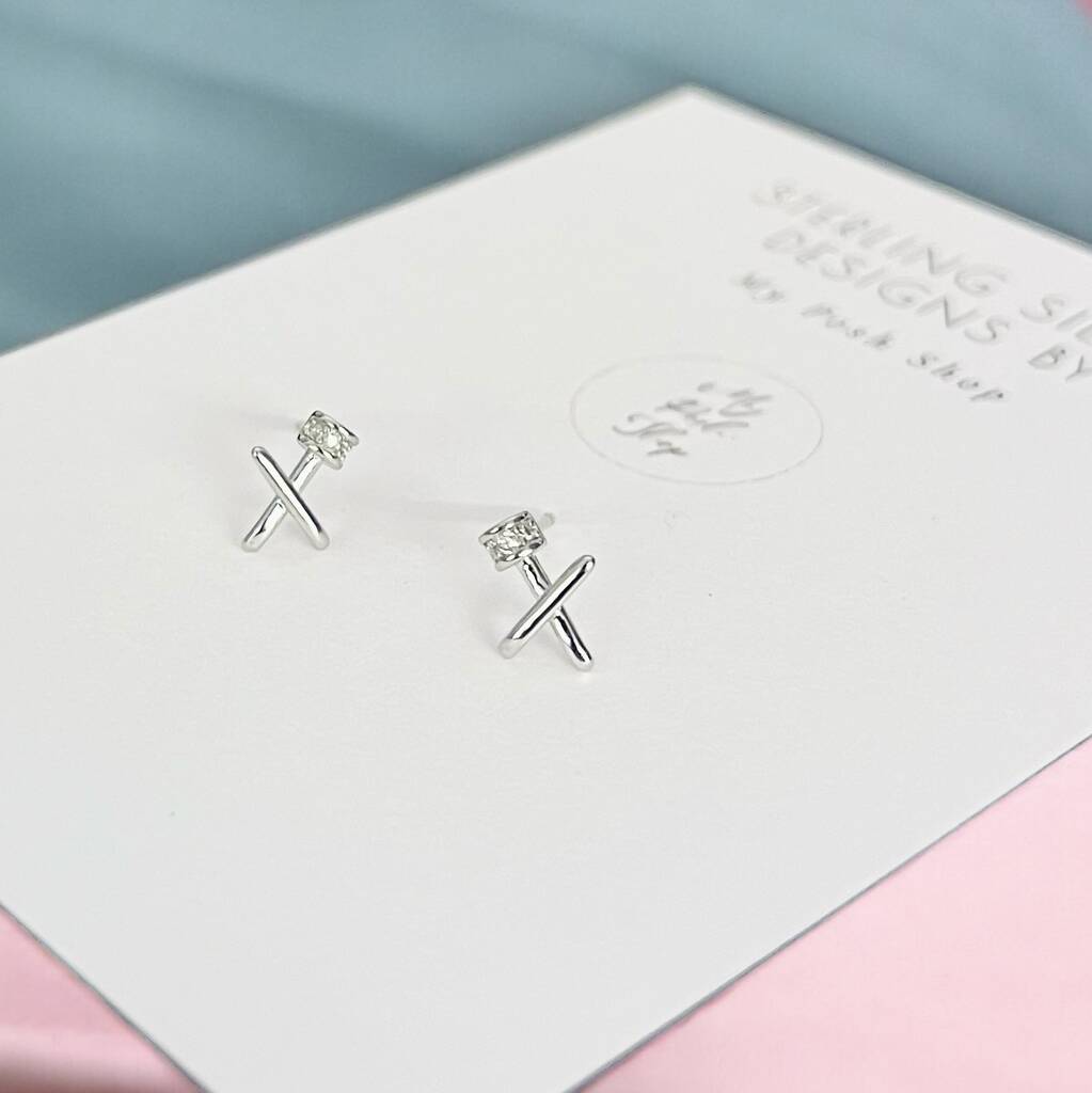 30th Birthday Kisses Sterling Silver Stud Earrings