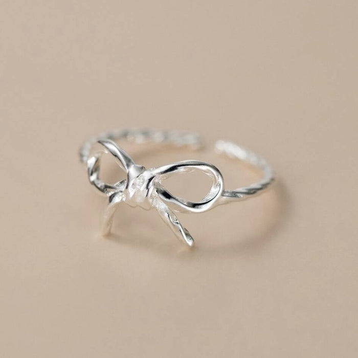 Adjustable Sterling Silver Bow Ring