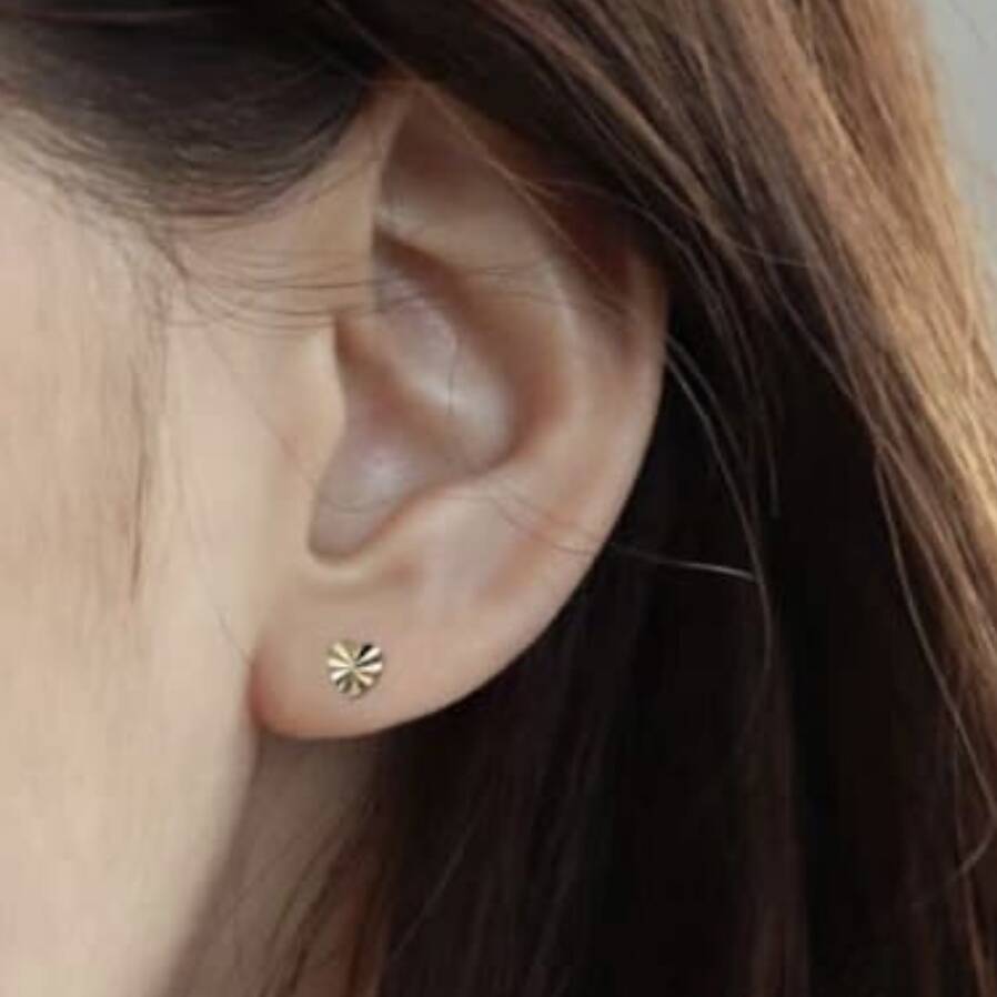 Best Daughter Gold Plated Mini Heart Stud Earrings