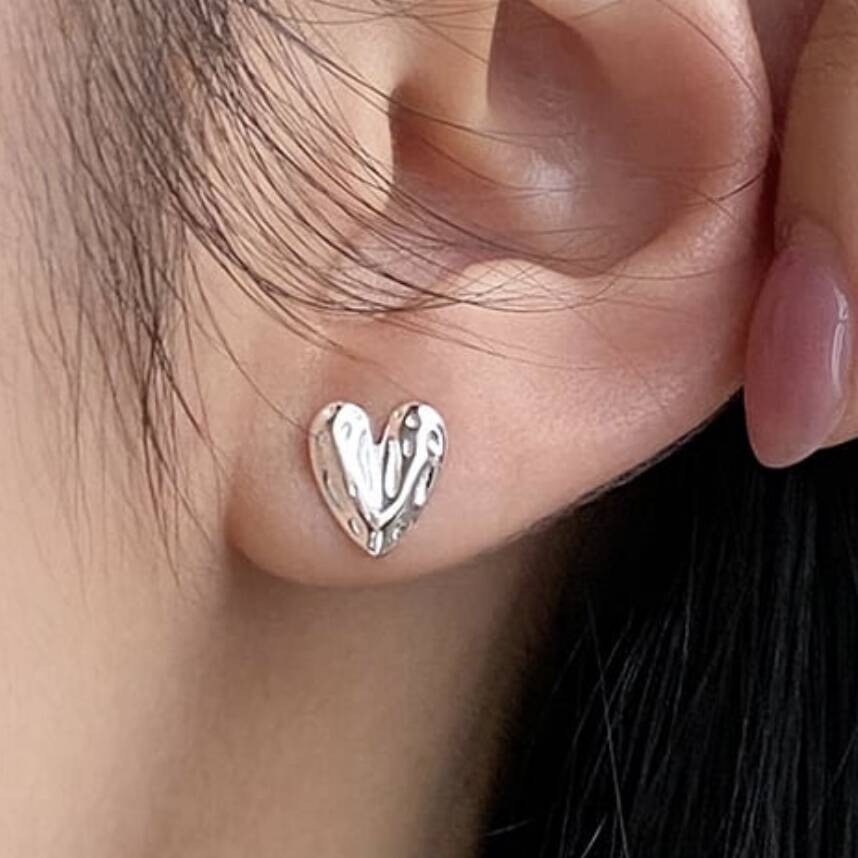 Bridesmaids Sterling Silver Heart Stud Earrings