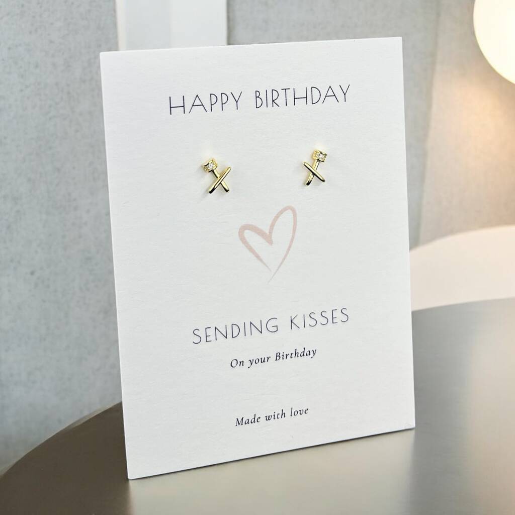 Birthday Kisses Sterling Silver Stud Earrings