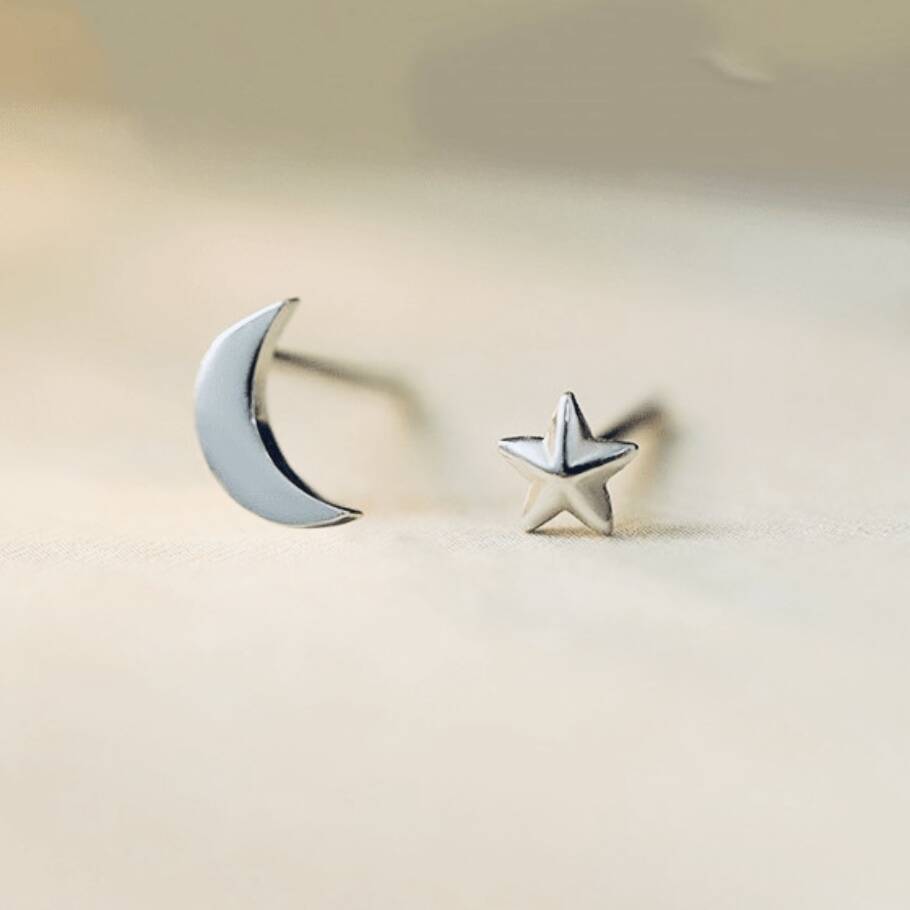 Love You To The Moon And Stars Sterling Silver Earrings