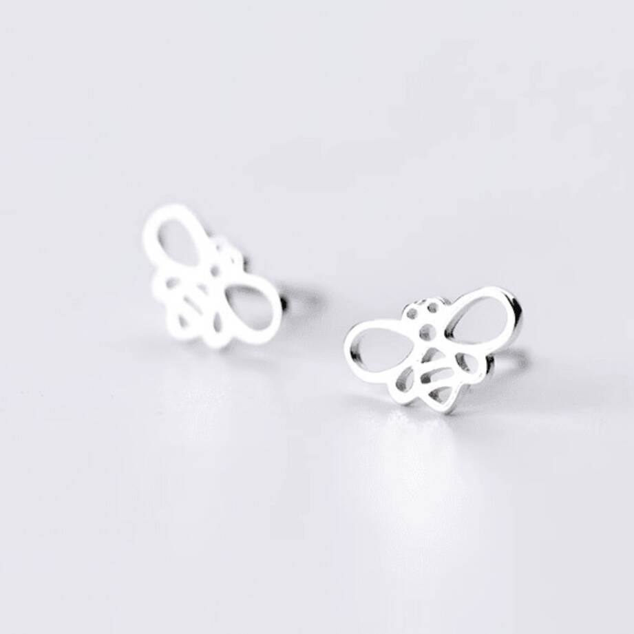 Mother’s Queen Bee Sterling Silver Stud Earrings