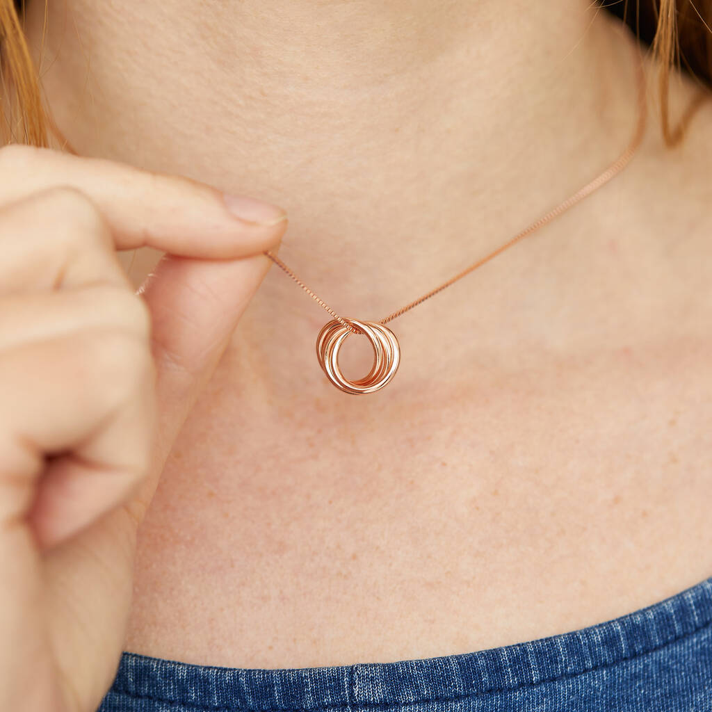 Rose Gold Plated Mother Daughter And Granddaughter Link Necklace