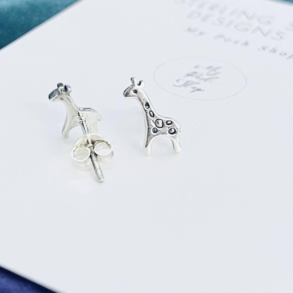 Stand Tall Stand Proud Sterling Silver Giraffe Earrings