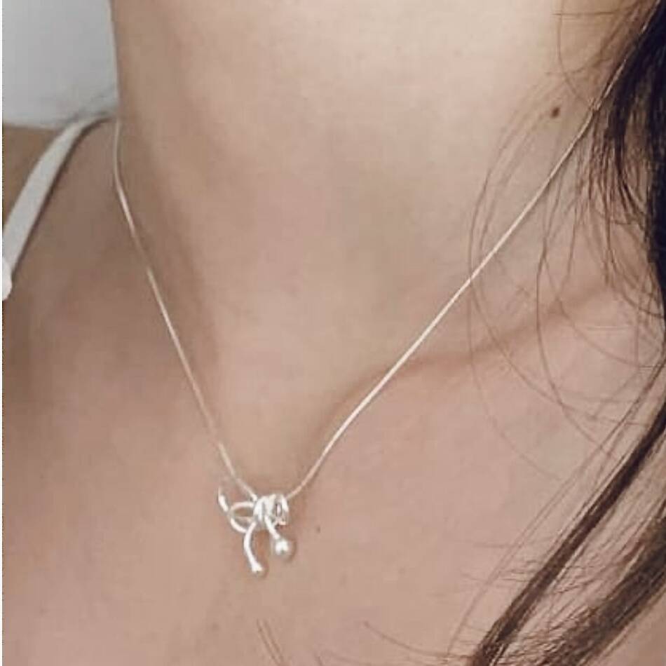 Sterling Silver Bow Necklace