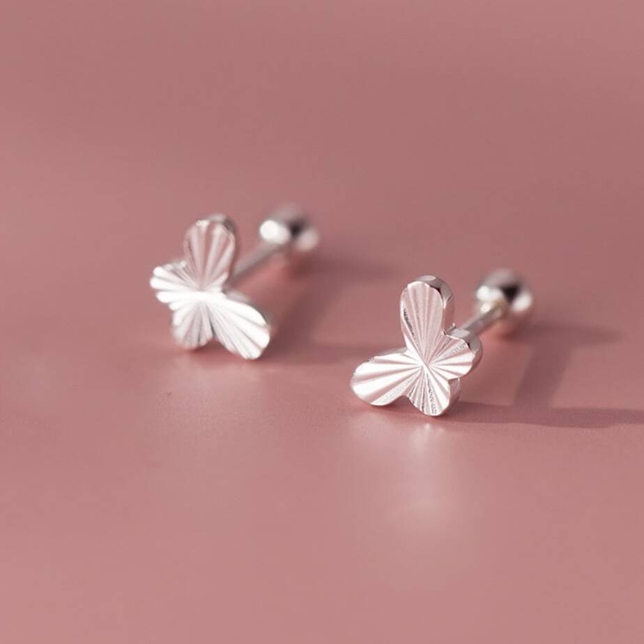 Sterling Silver Butterfly Stud Earrings