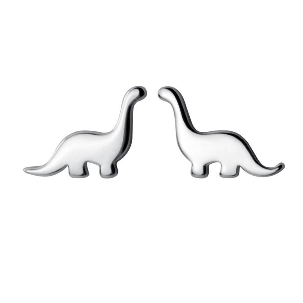 Sterling Silver Dinosaur Stud Earrings