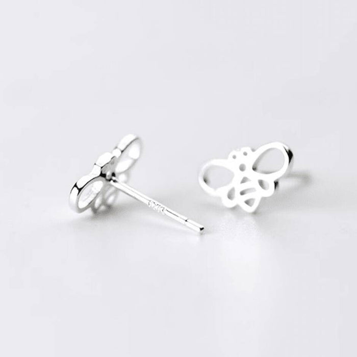 Sterling Silver Little Bee Stud Earrings