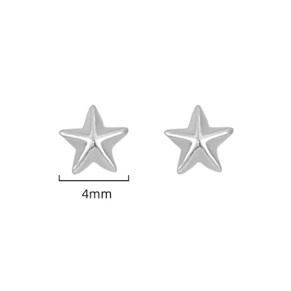 Sterling Silver Mini Star And Moon Stud Earrings