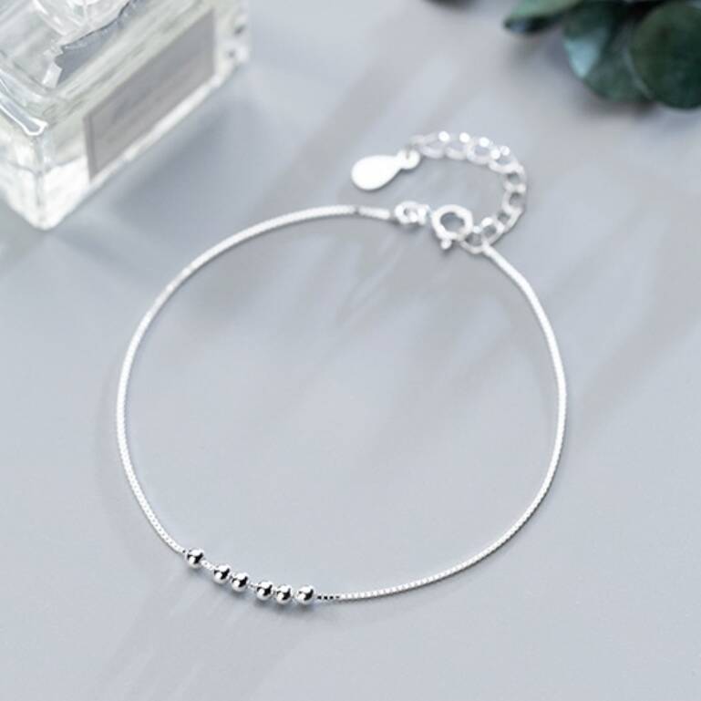 Sterling Silver Six Bead 60th Birthday Bracelet