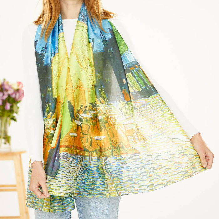 Van Gogh Café Terrace At Night Silk Blend Scarf