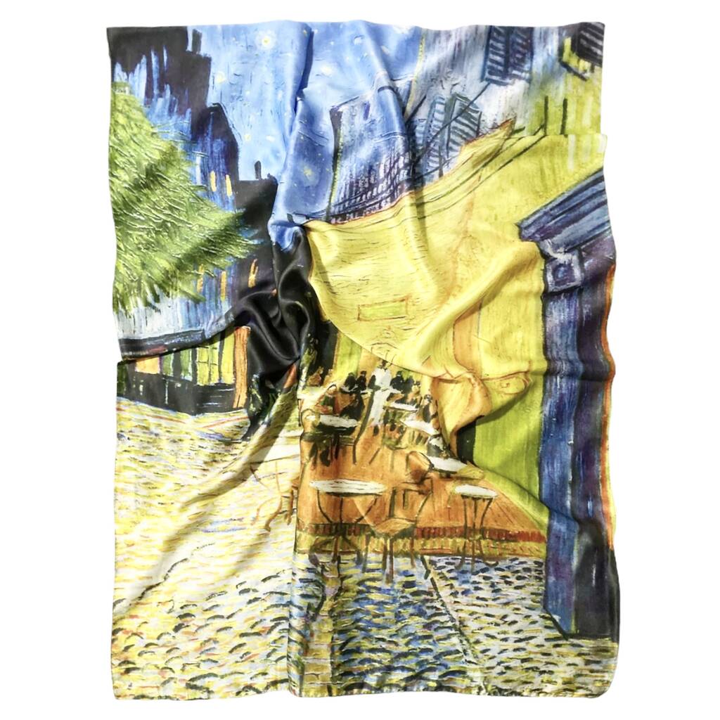 Van Gogh Café Terrace At Night Silk Blend Scarf