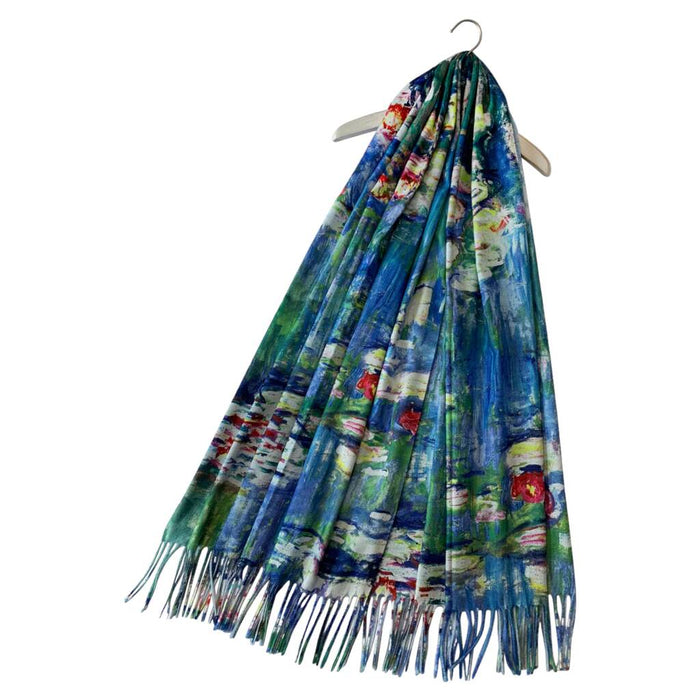 Water Lilies By Monet Winter Wool Mix Scarf