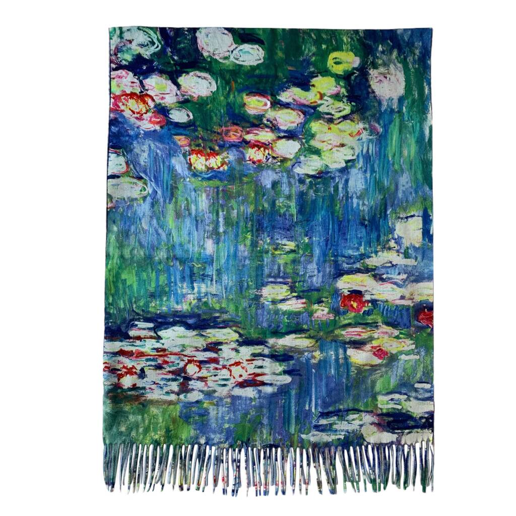 Water Lilies By Monet Winter Wool Mix Scarf